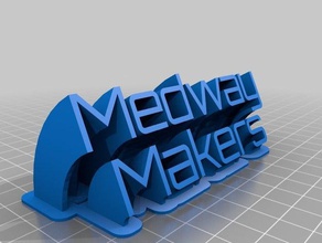 medway makers sweeping 2-line name plate office customized 3d print model - Mito3D