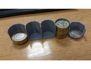 regno unito 50p &pound1 &pound2 detentore di moneta organizzazione 3d print model - Mito3D