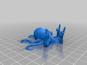 octopus 3 finger salute cleaned up other 3d print model - Mito3D