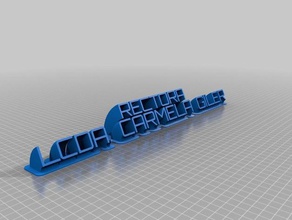 meu personalizados varrendo 2-linha de placa nome office 3d print model - Mito3D