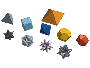 platonics solidi per la matematica art cubo dodecaedro grande icosaedro solido platonico tetraedro piramidi di giza 3d print model - Mito3D