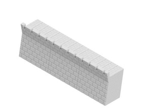simples medieval parede de pedra, mesa jogos 128mm escala edifícios estruturas 3d print model - Mito3D