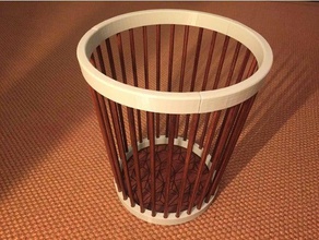 corbeille &agrave papier bois bureau de panier bin poubelle déchets à 3d print model - Mito3D