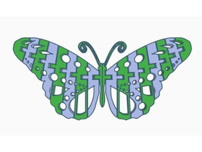 flexi butterfly dual-extrusion Tiere flexibel Spaß Insekt polymathic drucken Ort Spielzeug 3d print model - Mito3D