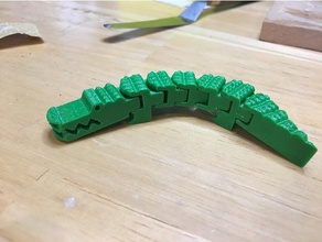 flexi gator easy tail interactive art jointed 3d print model - Mito3D