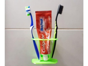 escova de dentes pasta titular casa banho suporte da 3d print model - Mito3D