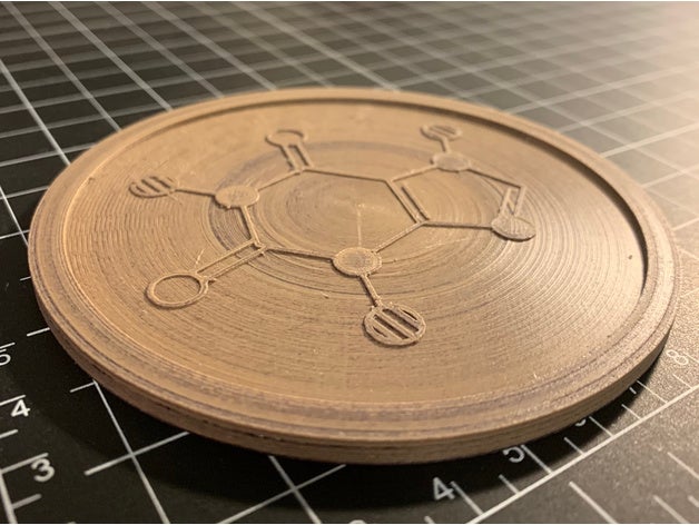 caffeine molecule coaster kitchen dining chemistry coffee 3D print model - Mito3D