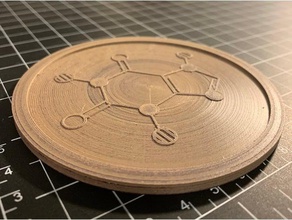 caffeine molecule coaster kitchen dining chemistry coffee 3d print model - Mito3D