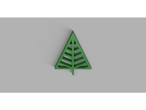 christmas tree elegant sharp corners 2d art ornament easy 3d print model - Mito3D