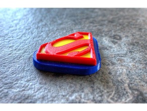 Süpermen çift alanında üç numara renk işaretler logoları ekstruzyon çok renkli sembol 3d print model - Mito3D