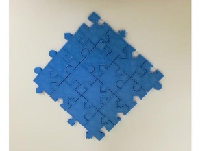jigsaw puzzle 16 distinct pieces shapes patterns math art 3d print model - Mito3D