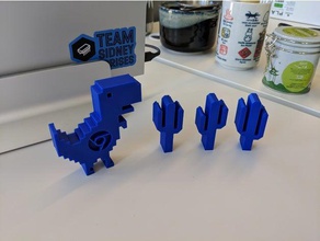 chrome dino action figure set i segni loghi 3d print model - Mito3D