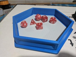hexagon dice tray d20 tower gaming rpg savage worlds tabletop 3d print model - Mito3D
