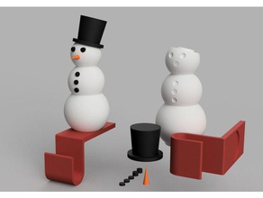 muñeco de nieve siembra gancho decoración navidad la vacaciones invierno 3d print model - Mito3D