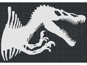 dinosaur 2d wall art 3d print model - Mito3D