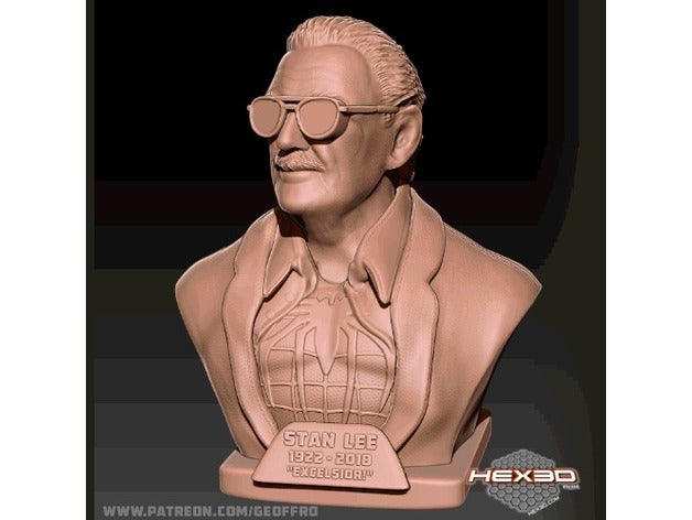 stan lee memorial sculptures le buste marvel 3D print model - Mito3D