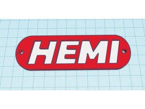 hemi keychain scale up wall art signs logos 392 426 57 528 challenger charger chrysler cuda dodge engine mopar muscle car 3d print model - Mito3D