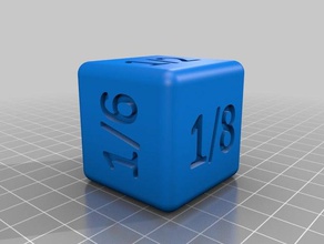 fractional number dice hobby 3d print model - Mito3D