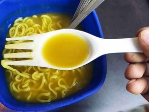 tenedor de ramen cuchara cocina comedor comer fideos la sopa spork utensilio 3d print model - Mito3D
