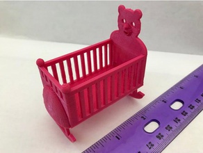 dollhouse rocking cradlecrib toy game accessories furniture teddy bear 3d print model - Mito3D