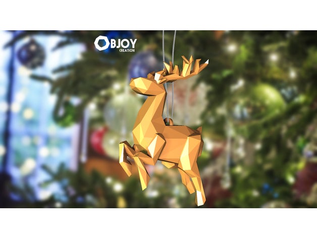 santa clauss reindeer lowpoly decor christmas tree objoy raindeer 3D print model - Mito3D