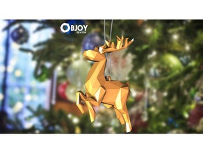 santa clauss rennes lowpoly décor les fêtes de noël arbre objoie raindeer 3d print model - Mito3D