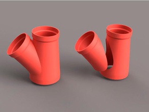8 6 wye fitting pvc dust collection system tools ducting collector suck woodworking 3d print model - Mito3D