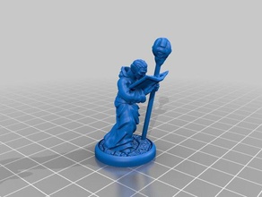 elf scholar toys games 28mm airsoft book dungeons dragons mage miniature pathfinder sorcerer spellcaster wizard 3d print model - Mito3D