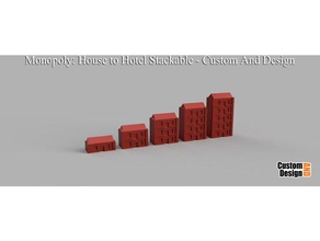 monopole house hotel empilables jeux jeu de plateau personnalisé terrain 3d print model - Mito3D