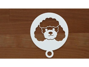 poodle coffee stencil kitchen dining barboncino cafe caffe 3d print model - Mito3D