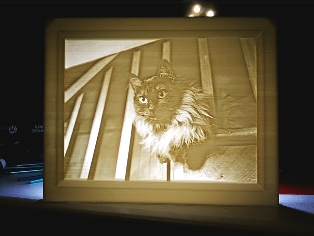 noro fancy cat lithophane art cute frame 3D print model - Mito3D