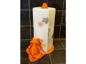 frog paper towel holder kitchen dining essuie tout essuis papier 3d print model - Mito3D