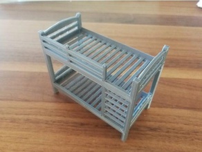 bunk bed integrated ladder model furniture 3d print model - Mito3D