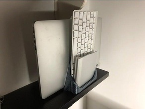 macbook vertical stand holder wireless keyboard touchpad computer 3d print model - Mito3D