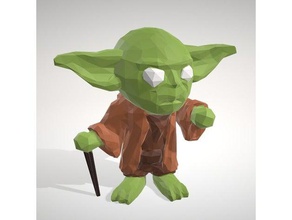yoda lowpolypop los juguetes juegos la estatuilla maestro objoy star wars 3d print model - Mito3D
