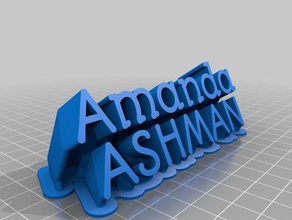 my customized sweeping 2-line name plate aashman office 3d print model - Mito3D
