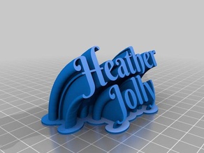 my customized sweeping 2-line name plate hjolly office 3d print model - Mito3D