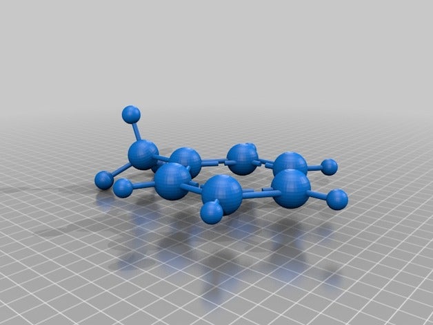 Toluen öğrenme aromatik kimya modeli moleküler Organik Kimya 3D print model - Mito3D