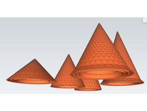 tejados c&oacutenicos modulares para exin fortes construção brinquedos 3d print model - Mito3D