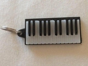 piano-Schlüsselring Schlüsselanhänger Schlüssel Musik Musikinstrument 3d print model - Mito3D