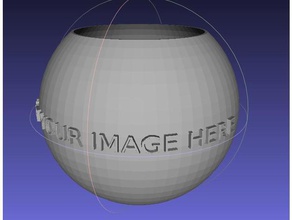 customizable sphere litophane sculptures freecad led 3d print model - Mito3D