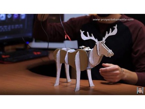 reno navide&ntildeo rudolf christmas construction toys lasercut mechanical 3d print model - Mito3D