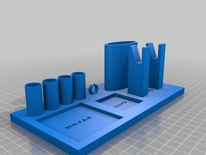desktop organizer organizzazione 3d print model - Mito3D