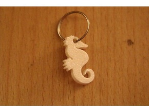 sea horse keychain keychains keyring keyrings quick seahorse simple 3d print model - Mito3D