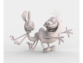 ren stimpy show extra art Impresora 3d carácter 3dmodel La impresión en animada caricatura chihuahua de la colección perro nickelodeon escultura serie zbrush 3d print model - Mito3D