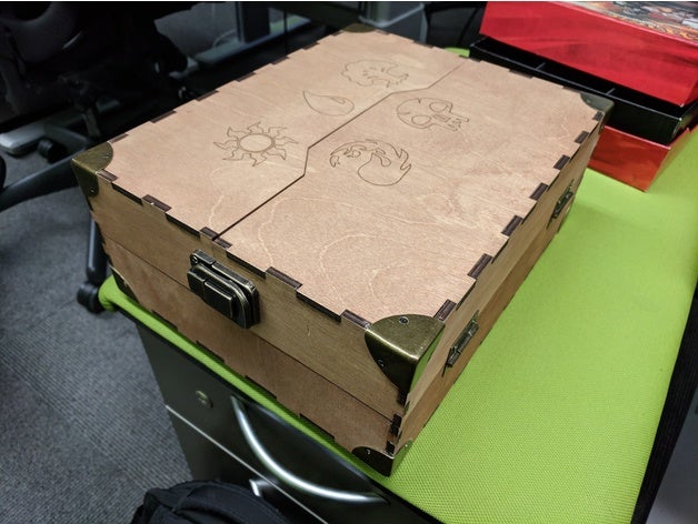 split-lid trading card box games lasercut laser cutter magic gathering 3D print model - Mito3D