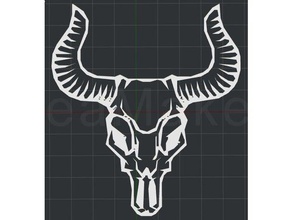 bull skull 2d wall art 3d print model - Mito3D
