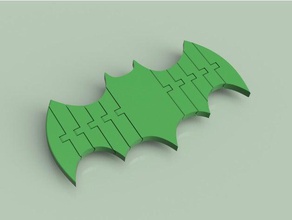 flexi-articulado morcego dois animais modelo articulado bastão de logotipo fusão 360 articulada com dobradiça 3d print model - Mito3D