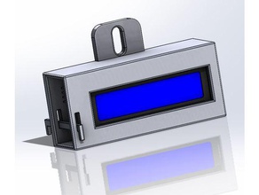arduino lcd i2c 16x2 holder electronics aluminium profile display case 3d print model - Mito3D