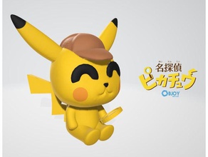 detetive pikachu estatueta chaveiro brinquedos jogos bobblehead bonito a figura kawaii objoy pokemon 3d print model - Mito3D